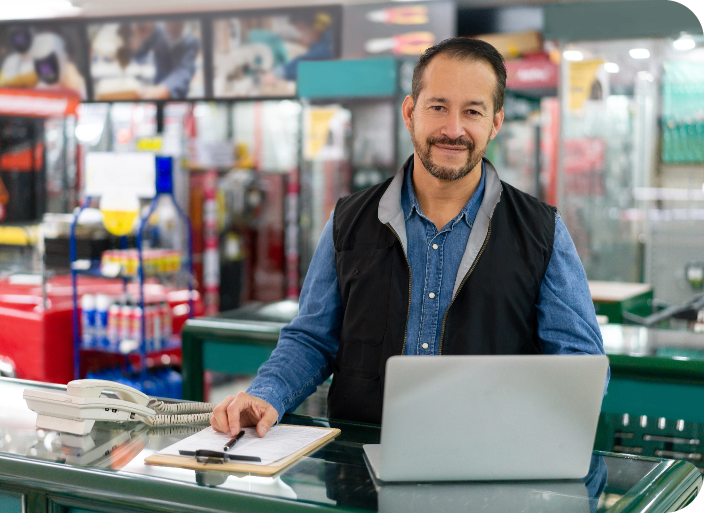 Customer Satisfaction A photo of a retail worker smiling